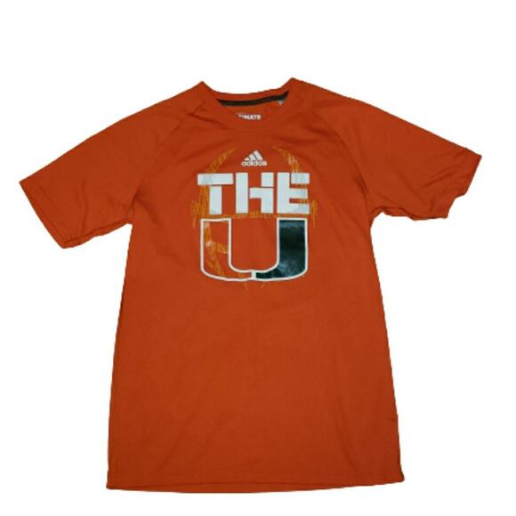 Adidas University of Miami Hurricanes Men's SM School Spirit Graphic T-shirt - Picture 1 of 5